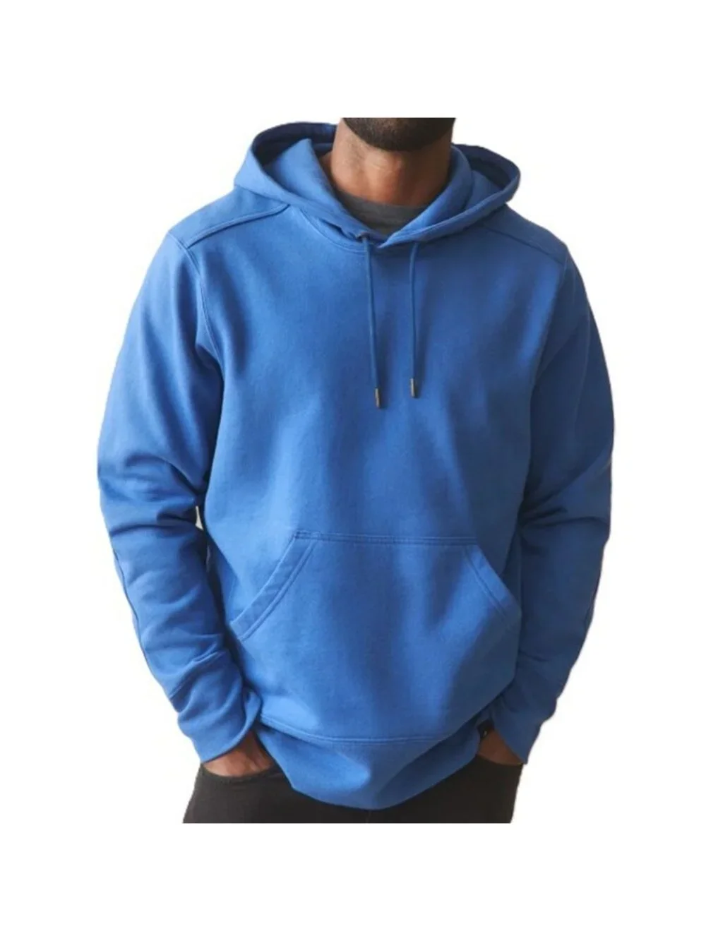 American Giant USA Made Hoodie Unisex Medium Blue Fleece Lined Kangaroo Pocket